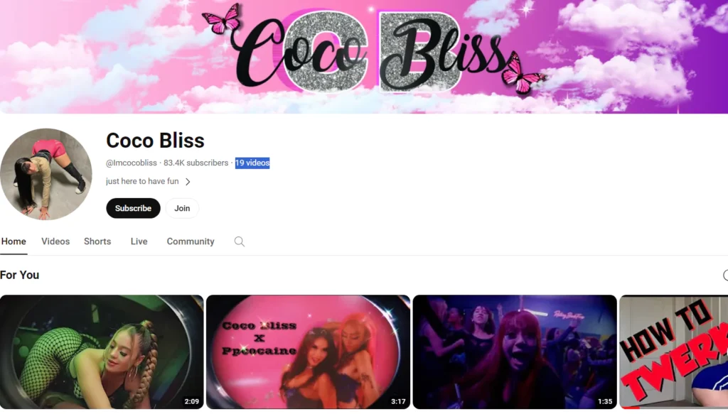 Coco Bliss YouTube channel