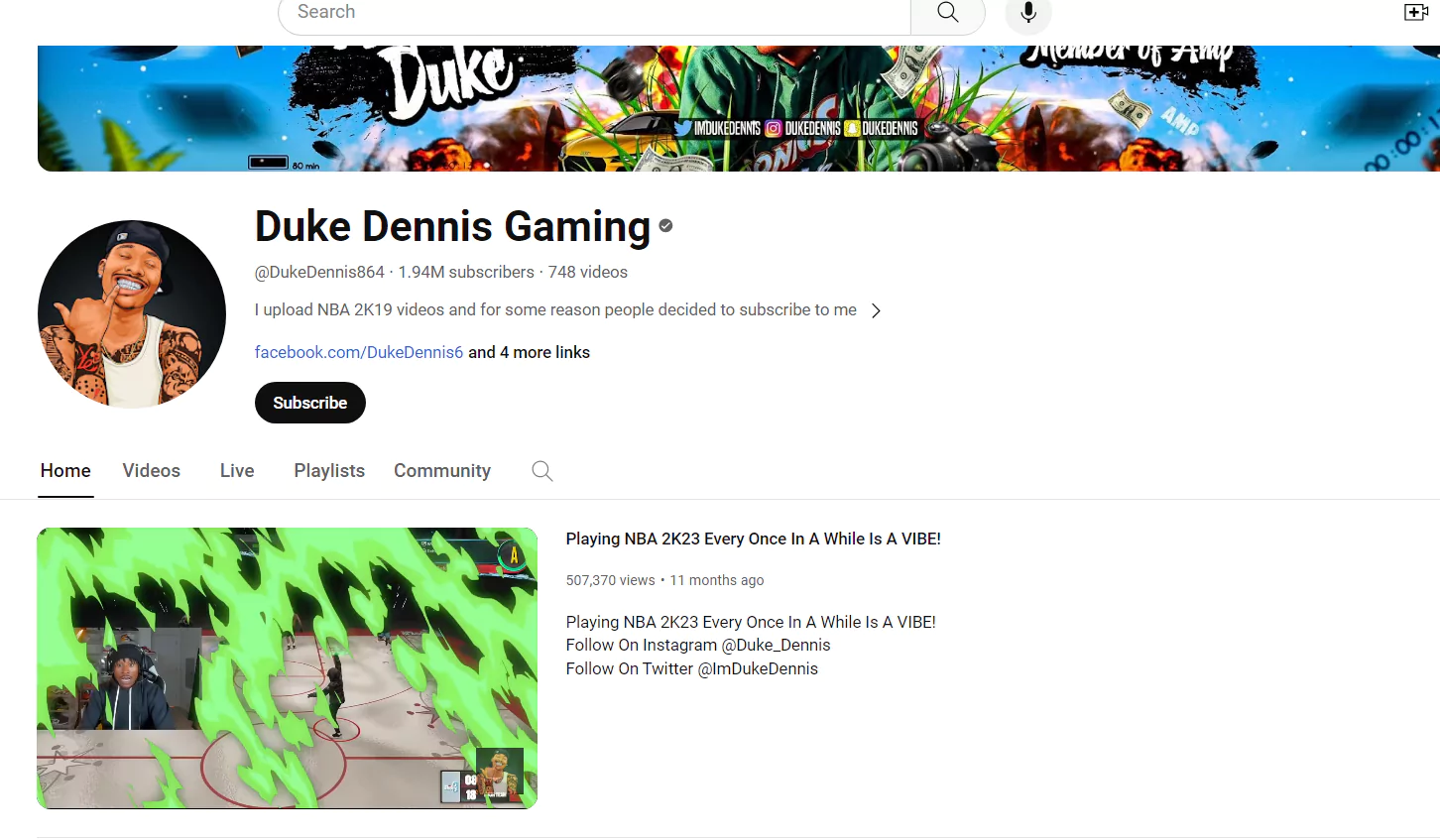 Duke Dennis first YouTube channel