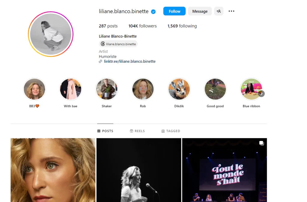 Liliane Blanco Binette Instagram account