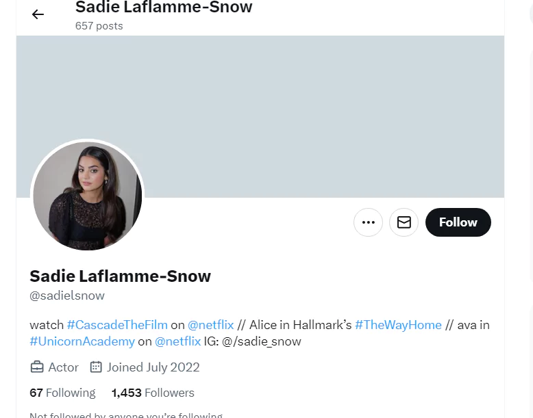 Sadie Laflamme-Snow Twitter