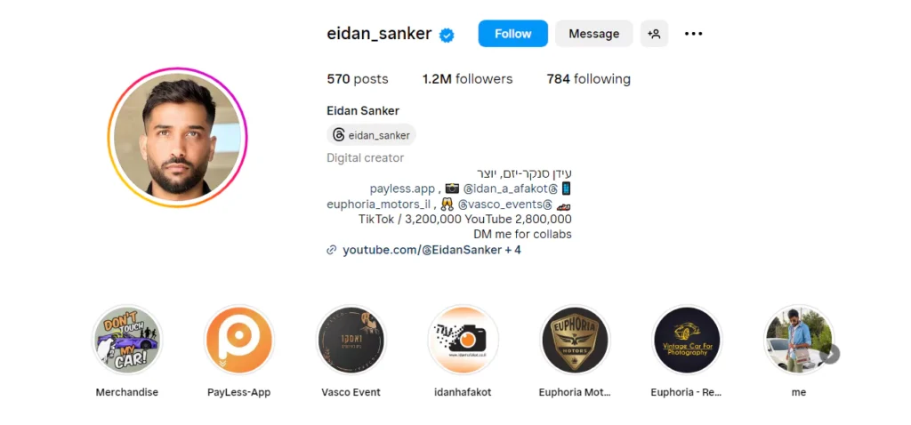 Eidan Sanker Instagram
