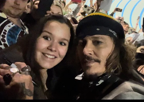 Georgia Scholes with Johnny Depp