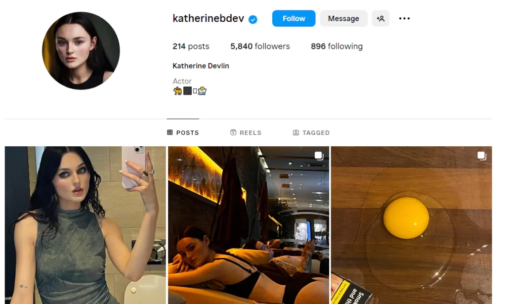 Katherine Devlin Instagram account screenshot