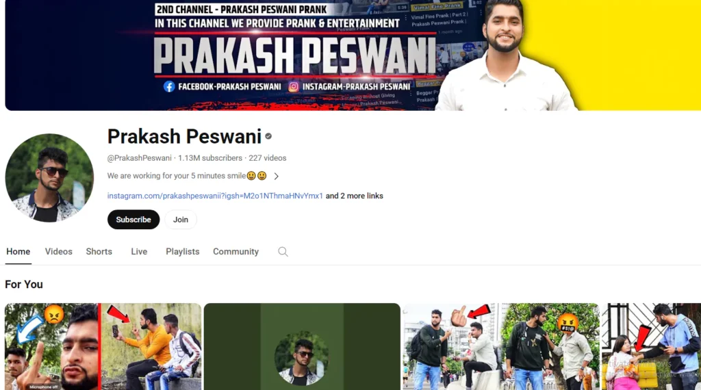 Prakash Peswani YouTube channel