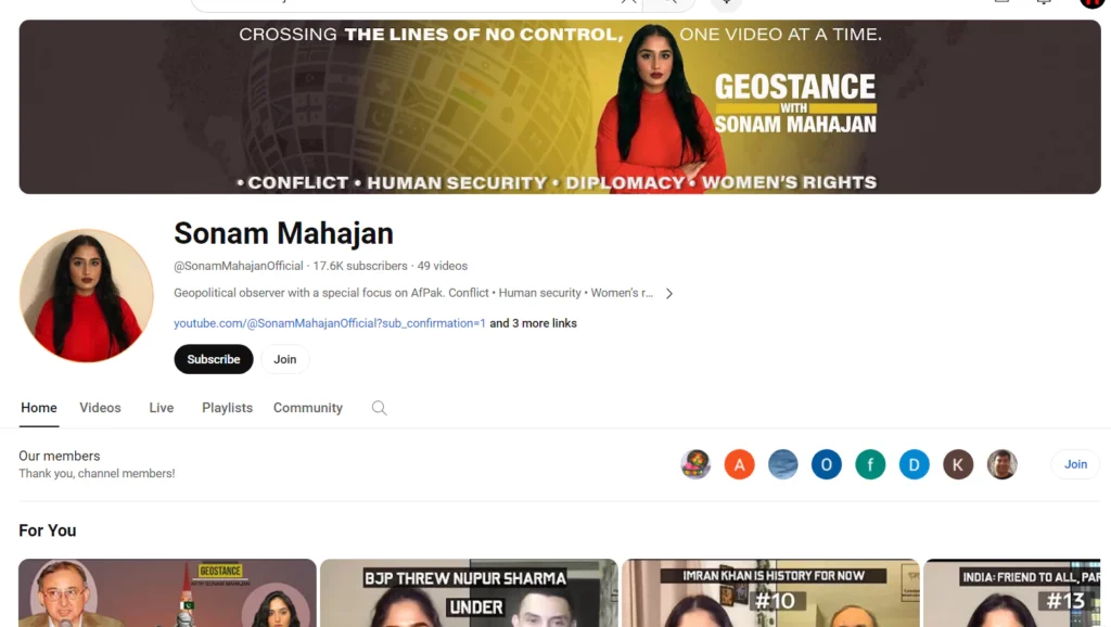 Sonam Mahajan YouTube channel