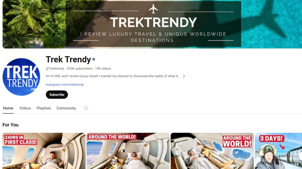 Trek Trendy YouTube channel