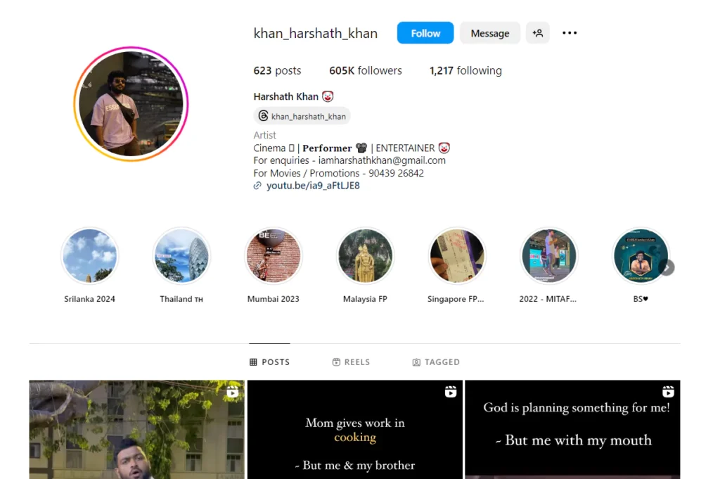 Harshath Khan Instagram