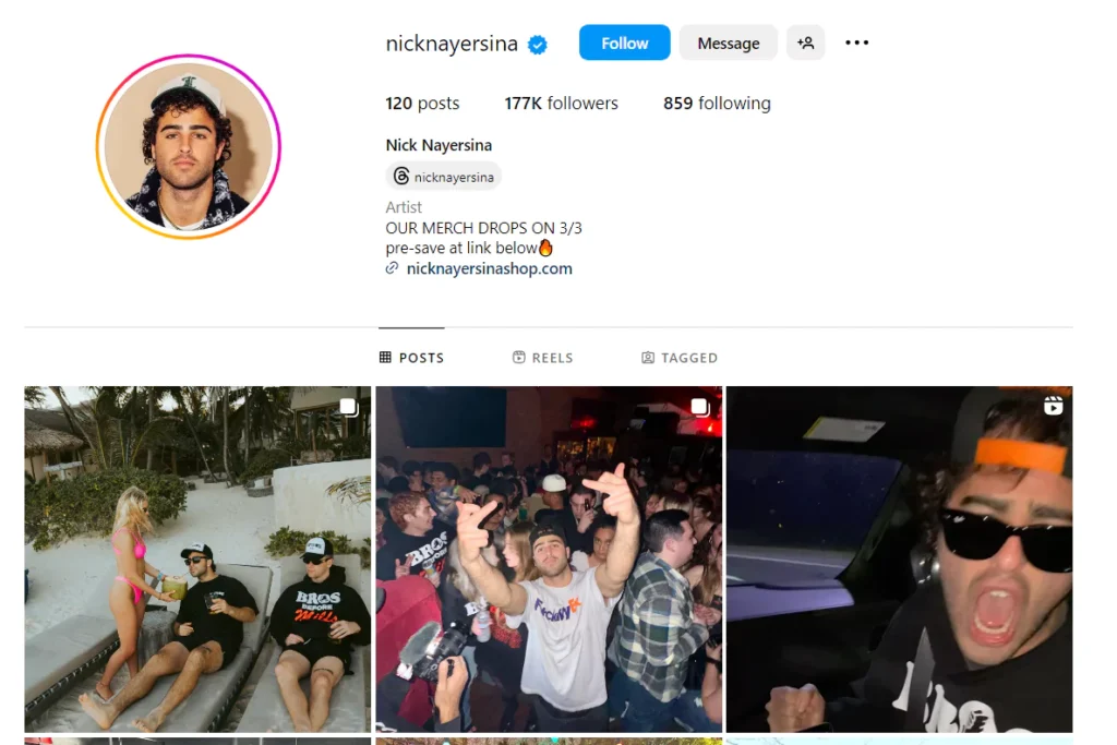 Nick Nayersina Instagram