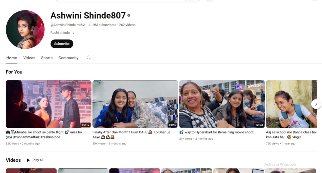 Rashi Shinde YouTube channel